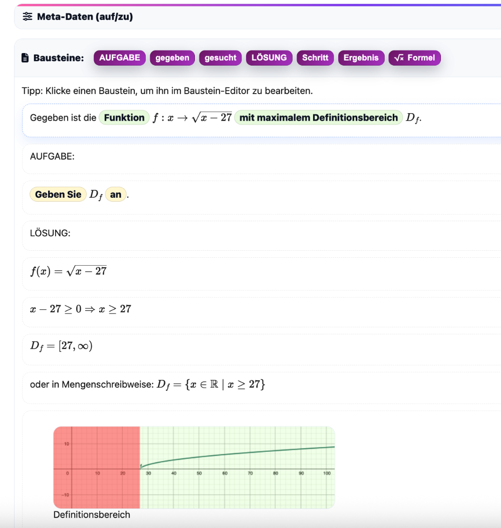 Editor-Ansicht: Lernkarten-Editor in DigiLernFlow